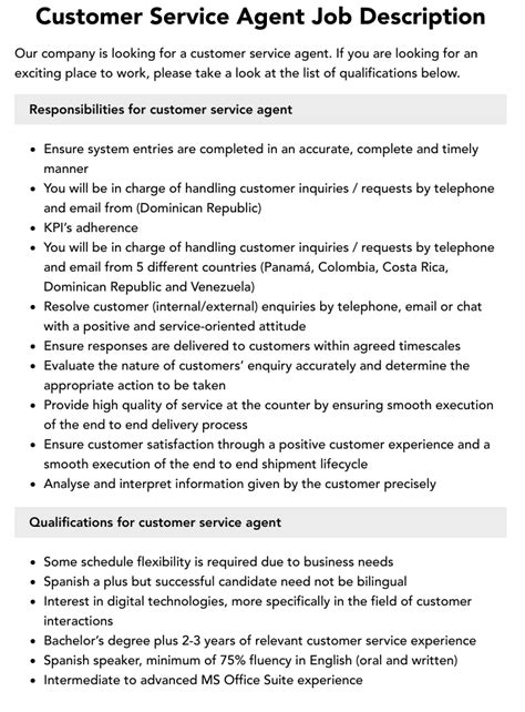 AGENT, CSR Job Details .